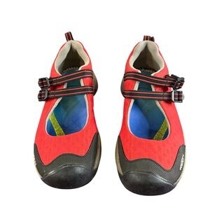 Keen Red and Black Flats with Straps